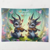 Cute Saolas Playing Violas in a Magical Forest Trinket Tray