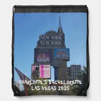 Bachelorette Party In Las Vegas Photo And Name Drawstring Bag