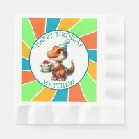 Dinosaur themed Kid's Birthday Party Personalized Napkins