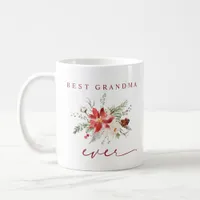 Best Grandma Ever Poinsettia Floral Christmas Coffee Mug