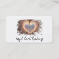 *~* Opal Heart Gold QR Angel Wings AP78 WHITE Business Card