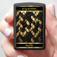 Elegant black and gold snakeskin pattern texture zippo lighter