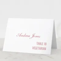 Meal Choice Guest Name Dusty Rose Place Card