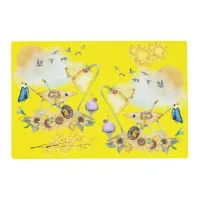 Cute Watercolor Cottagecore Yellow on yellow | Placemat