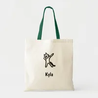 Tote Bag - Cat Letter K with Name 