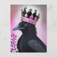 Crow in a Pink Crown Postcard