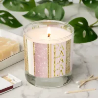 Pink Gold Christmas Fa La La Pattern#27 ID1009 Scented Candle