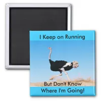 Funny Keep on Running Ostrich Photo Magnet