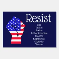 Resist Fist American Flag Democrat Anti Trump Sign