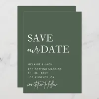 Green Simple Calligraphy Save The Date