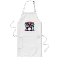 Rockin' Grandpa Playing Drums Long Apron