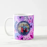 Grandma 60th Birthday Pink And Blue Floral Photo Coffee Mug