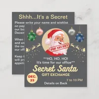 Secret Santa Gift Exchange Gray Party Small Invite