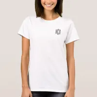 Simple White and Black Three Letter Monogram T-Shirt