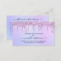 Eyelash Extension Aftercare Instruction Glitter Bu Business Card