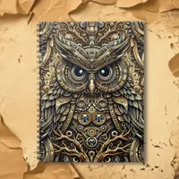 Steampunk Metal Gears and Owl  Notebook