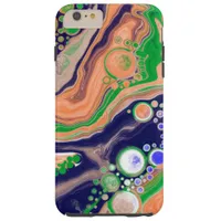 Blue, Coral and Green Pour Painting Fluid Art Tough iPhone 6 Plus Case