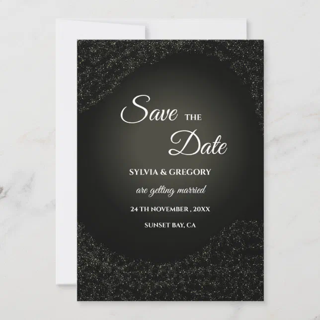 Celestial wedding Full Moon Stars Pale yellow Save The Date