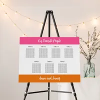 Pink White Orange 7 Table Seating Chart Foam Board