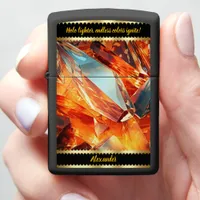 Warm Light Reflects Holographic Crystals Zippo Lighter