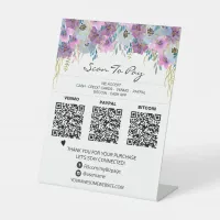 *~* 3 PAYMENTS Table Tent QR Tabletop Flowers Pedestal Sign