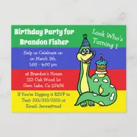 Personalized Dinosaur Birthday Invitation Postcard