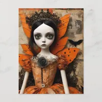 Gothic Halloween Doll Postcard