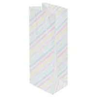 Retro Diagonal Pastel Candy Stripes Wine Gift Bag