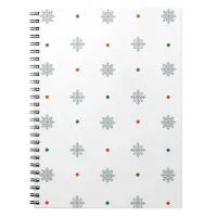 Christmas snowflakes and dots pattern notebook