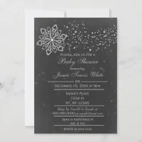 chalkboard Winter unisex Baby shower Invitation