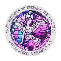 Christmas Blessing Angel Purple Stained Glass Cutting Board