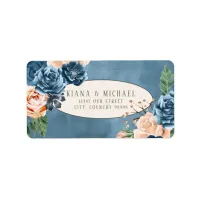 Roses Blue/Peach Wedding ID584 Label