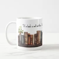 Book Border with Jane Austin Quote  Coffee Mug