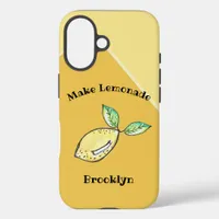 Fun Summer Lemon Yellow Name Modern Cute Kitschy  iPhone 16 Case