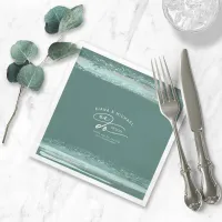 Abstract Paint Strokes We Do Thank You Teal ID886 Napkins