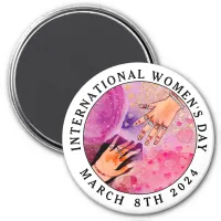 International Women's Day 8th March 2024 Pink Art Magnet