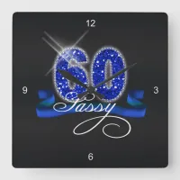 Sassy Sixty Sparkle ID191 Square Wall Clock