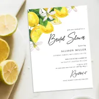 Rustic Watercolor Yellow Lemon Bridal Shower Invitation