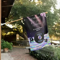 Customizable Disco Wedding Welcome Flag