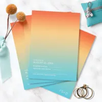 Mood Gradient Wedding Tropical Sky ID741 RSVP Card