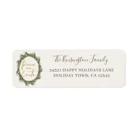 Rustic Peace on Earth Christmas Wreath Address Label