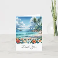 Tropical Island Floral Thank You Card