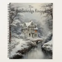 Beautiful House in Winter Scene, Change Name, Year Planner