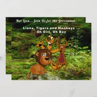 Jungle Couple Baby Shower, Lion Tiger Monkey Bear  Invitation