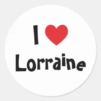 I Love Lorraine Classic Round Sticker