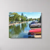 McHenry, Illinois River Walkway on the Fox River  Canvas Print