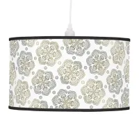 Retro Silver Gold Flower Pattern Ceiling Lamp