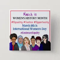 March is International Women's Day   Button