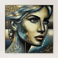 Abstract Ai Art | Women's Face Jigsaw Puzzle