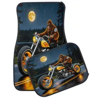 Bigfoot's Moonlit Motorbike Adventure Car Floor Mat